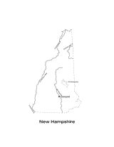 New Hampshire State Map with Physiography