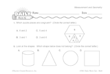 Math Warm-Up 111 for Gr. 3 & 4: Measurement & Geometry
