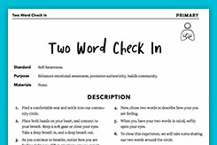 Two Word Check In (Primary)