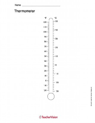 Blank Thermometer Printable (K - 6th Grade) - TeacherVision
