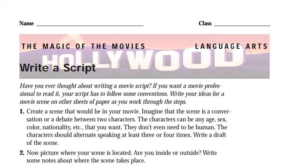 how to write a movie script
