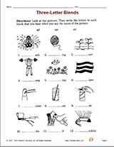 3 Letter Blends Printable 2nd Grade Teachervision