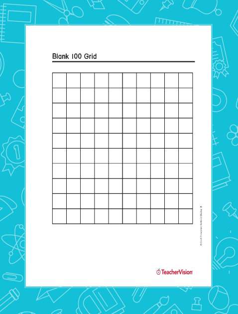 printable 100 square grid free printable pdf