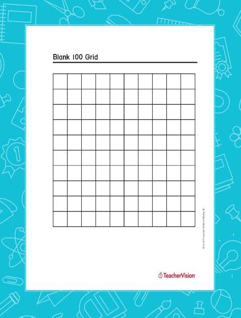 Blank 100 Square Chart Printable Best Picture Of Chart Anyimage Org