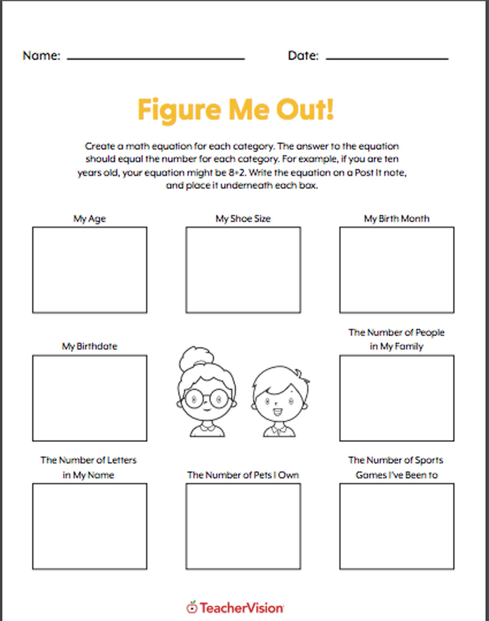 Toys All About Me Math Figure Me Out Math Printable Activity Learning