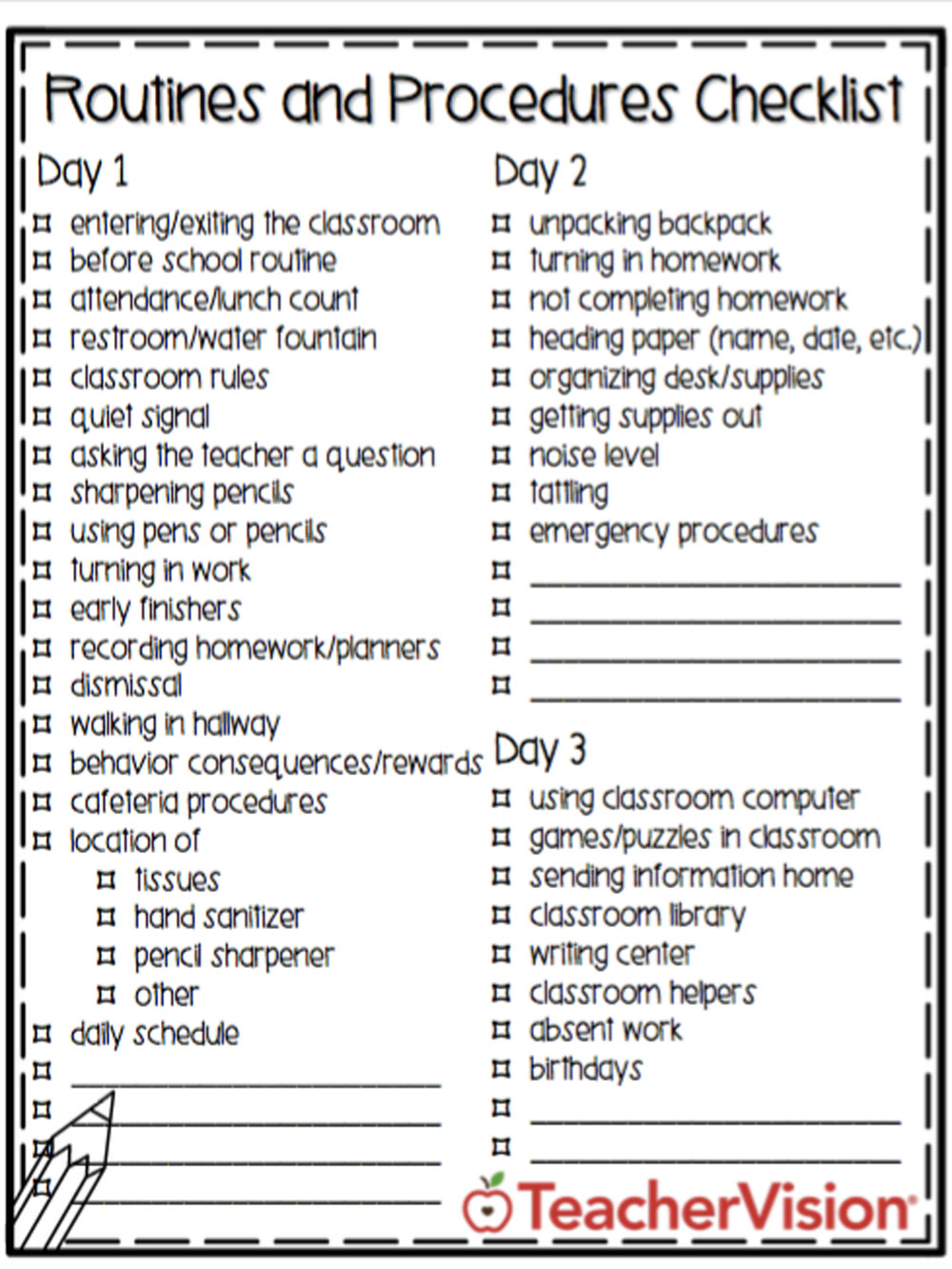 Printable Classroom Forms For Teachers TeacherVision