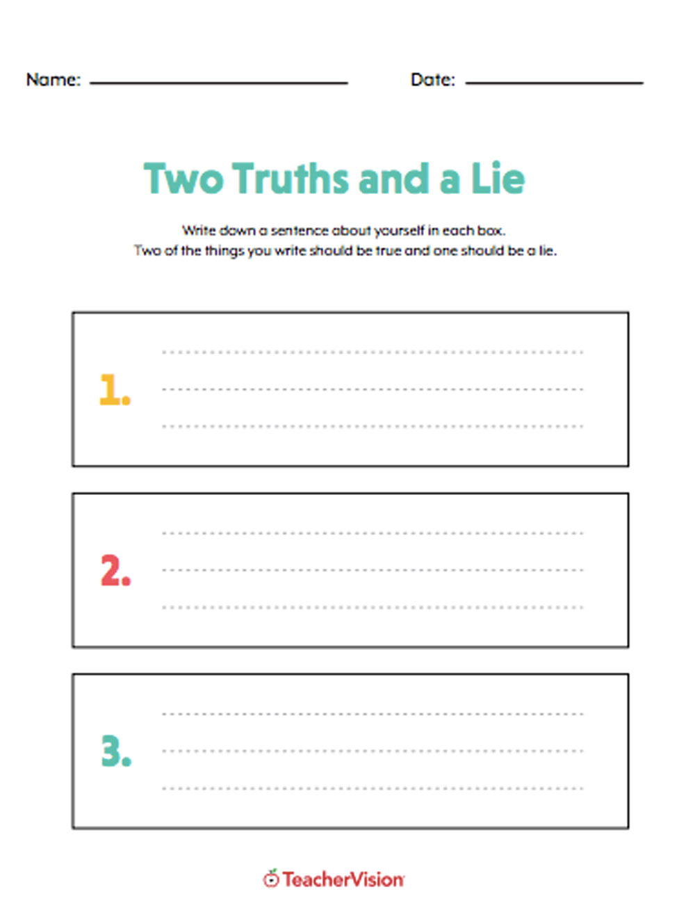 Two Truths And A Lie Template