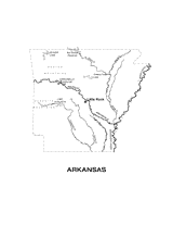 Arkansas State Map with Physiography