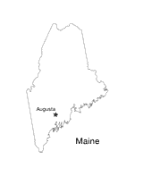 Maine State Map with Capital