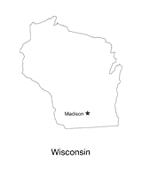 Capital Of Wisconsin Map Wisconsin State Map with Capital   TeacherVision
