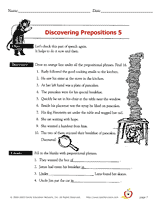 discovering prepositions 5 printable 3rd 6th grade teachervision