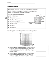 Ordered Pairs Printable (4th Grade) - TeacherVision