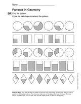 geometry and fractions patterns in geometry printable 1st grade teachervision