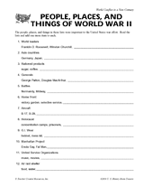 People, Places, and Things of World War II Printable (5th - 8th Grade ...