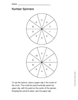 Number Spinners - TeacherVision