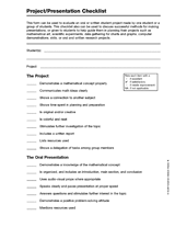 checklist presentation project form student individual teachervision printable assessment students grade 6th plan