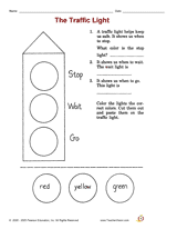 The Traffic Light Printable (K - 1st Grade) - TeacherVision