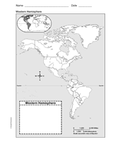 western hemisphere political map blank