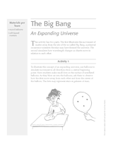The Big Bang: An Expanding Universe Printable (5th - 8th Grade