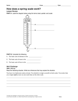 How Does a Spring Scale Work? Printable (6th - 12th Grade) - TeacherVision