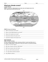 what are climate zones weather science printable 6th 12th grade teachervision