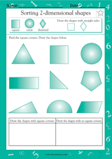 sorting 2 dimensional shapes i worksheet grade 2 teachervision
