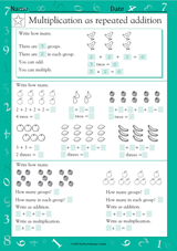 multiplication as repeated addition worksheet grade 2 teachervision