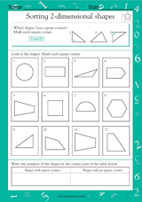 sorting 2 dimensional shapes ii worksheet grade 2 teachervision