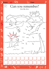 Dinosaurs Dot To Dot 1 Kindergarten Worksheet Teachervision