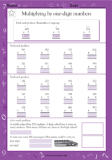 Multiplying by One-Digit Numbers (2, 3, 4, 5 & 6) - TeacherVision