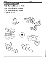 Draw & Find: Which Fruit Bunch Has 11 Pieces?