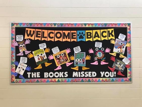 Back to school library bulletin board 