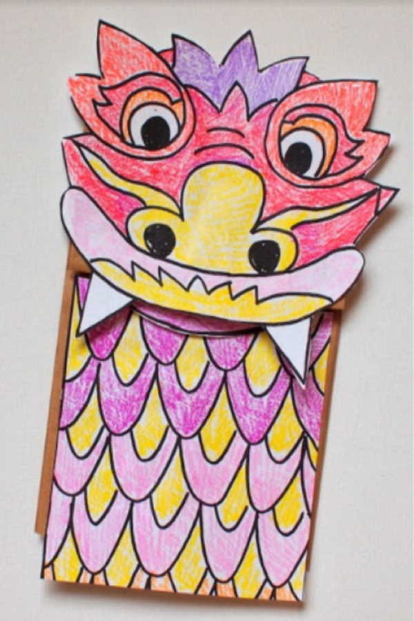 Chinese Dragon Paper Bag Puppet