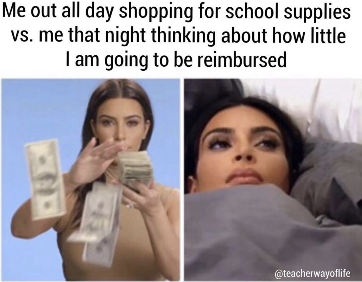 Kim Kardashian back to school meme