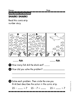 math worksheet shark shark teachervision