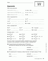 Exponents  TeacherVision