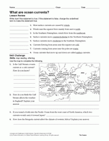 What Are Ocean Currents? Earth Science Printable (6th-12th Grade
