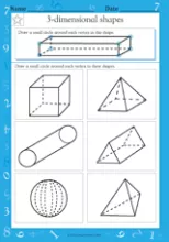 3-Dimensional Shapes - Math Practice Worksheet (Grade 3) - TeacherVision