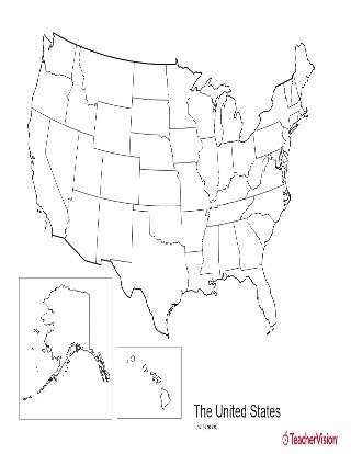 blank map of the us with states geography printable teachervision