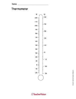 blank thermometer printable k 6th grade teachervision