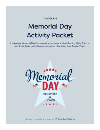 Memorial Day Printables References K 12 Resources Teachervision