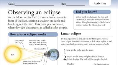 Space Sciences Printables Activities And Lessons