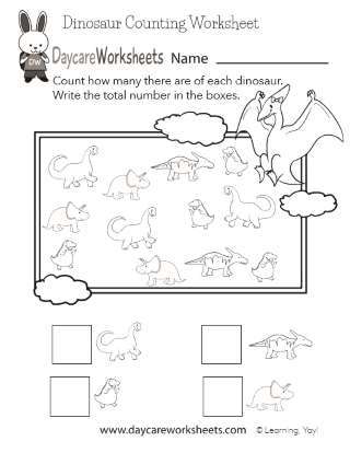 early learning dinosaur counting worksheet teachervision