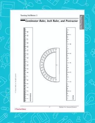 printable centimeter ruler inch ruler and protractor measurement 4th 9th grade teachervision