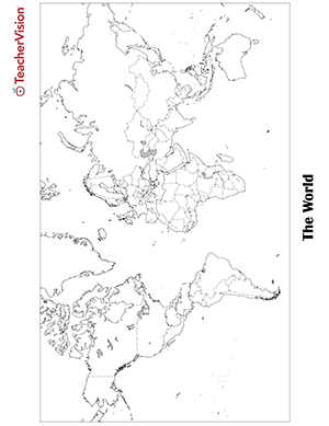 world map blank outline