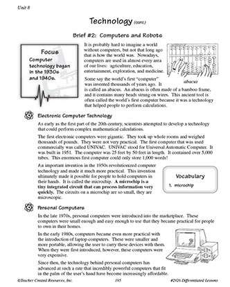 computers and robots vocabulary worksheet for 6th grade science teachervision