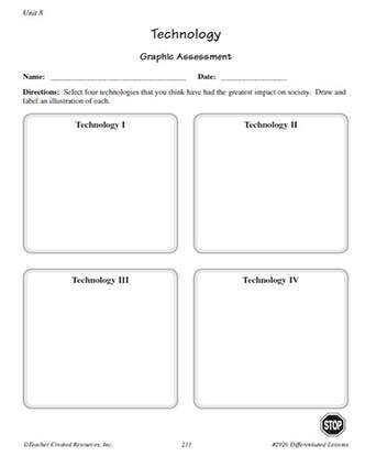 impacts of technology on society student response worksheet for 6th grade science teachervision