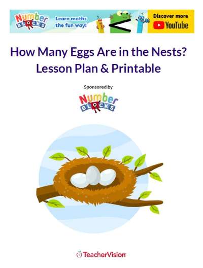 How Many Eggs Are in the Nest? Counting Pre-K Lesson Plan Printable