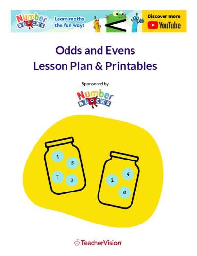 Odds and Evens Lesson Plan and Printables for Kindergarten