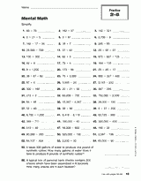 mental math printable 5th 6th grade teachervision